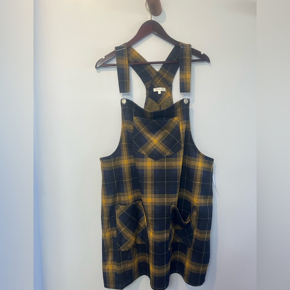 NWT Ultra Flirt Skirt Jumper 2X Navy Deep Mustard Color